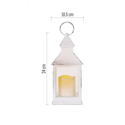 Lampion 1 LED świeczka biały 24 cm 3x AAA, vintage, IP20, timer DCLV01 EMOS (DCLV01)
