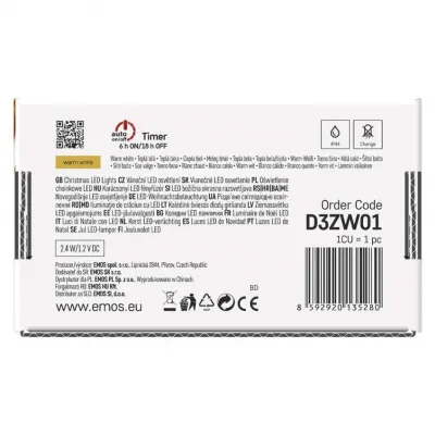 Lmpki świąteczne 120 LED nano łezki z panelem solarnym, miedź, 12 m, IP44, ciepła biel, timer D3ZW01 EMOS (D3ZW01)