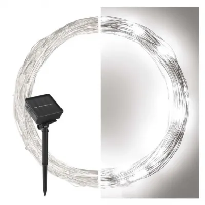 Lampki świąteczne 120 LED nano łezki z panelem solarnym, miedź, 12 m, IP44, zimna biel, timer EMOS (D3ZC01)