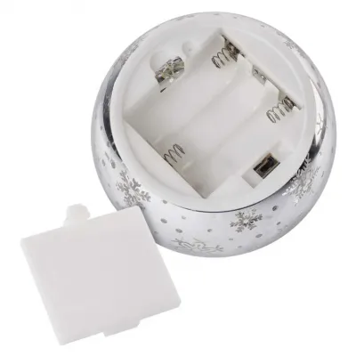 Ozdoba świąteczna LED szklana kula10 LED 12 cm 3x AA ciepła biel IP20 timer EMOS (DCLW28)