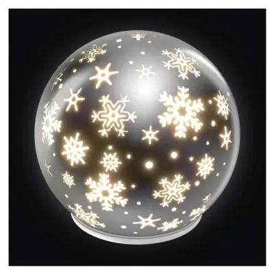 Ozdoba świąteczna LED szklana kula10 LED 12 cm 3x AA ciepła biel IP20 timer EMOS (DCLW28)