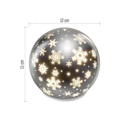 Ozdoba świąteczna LED szklana kula10 LED 12 cm 3x AA ciepła biel IP20 timer EMOS (DCLW28)
