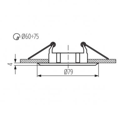 Oprawa punktowa 1x50W IIIkl. 12V IP20 VIDI CTC-5514-C/M matowy chrom 02793 KANLUX (2793)