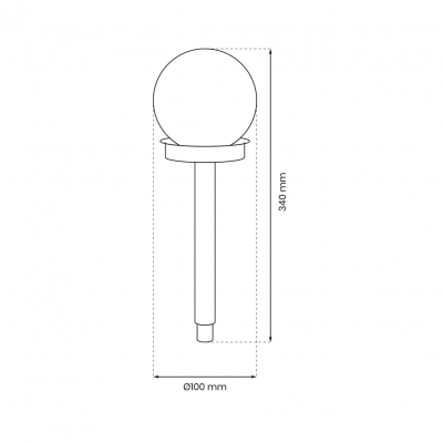 Lampa kula solarna ogrodowa wbijana LED 34cm (EKO4826)