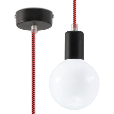 Sollux Lampa wisząca EDISON czarno-czerwona SL.0158 (SL.0158)