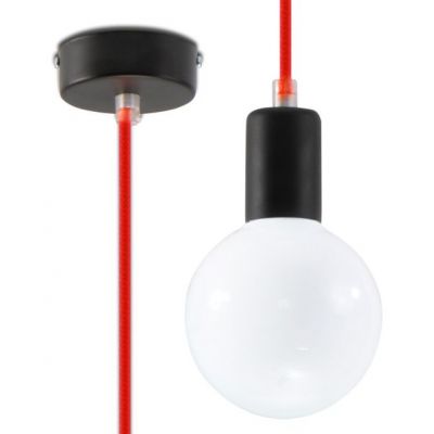 Sollux Lampa wisząca EDISON czerwona SL.0155 (SL.0155)