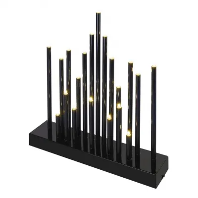 Świecznik świateczny czarny 20 LED 27 cm 3x AA ciepła biel IP20 timer EMOS (DCAW04)