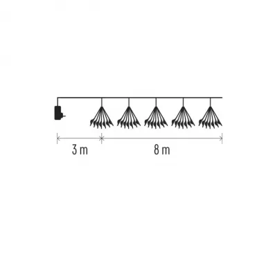 Lampki świąteczne nano łezki frędzle 450 LED 8 m ciepła biel IP20 timer EMOS (D3AW11)