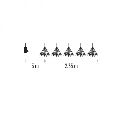 Lampki nano łezki frędzle 150 LED 2,35 m zimna biel IP20 timer EMOS (D3AC08)