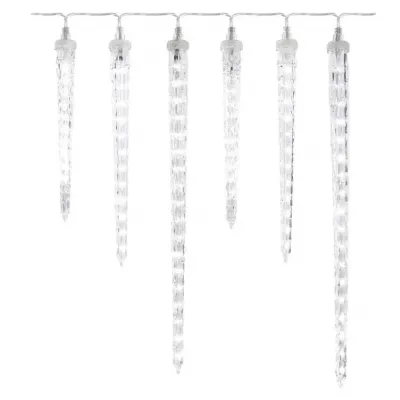Lampki świąteczne 160 LED 6x sopel 25 do 40 cm 3,6 m zimna biel IP44 EMOS (DCPC06)
