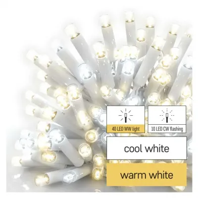 Oświetlenie łączone Profi sople 50LED 3m ciepła+zim biel biały błysz przewód IP44 timer (D2CN02)