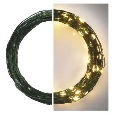 Lampki świateczne nano łezki 150LED 15m ciepła biel IP44 timer EMOS (D3AW05)