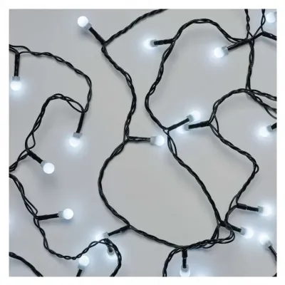 Lampki choinkowe 80 LED cherry 8m zimna biel zielony przewód IP44 8 programów timer EMOS (D5AC22)