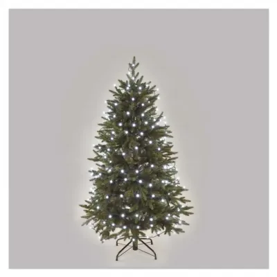 Lampki choinkowe 200 LED cherry 20m zimna biel zielony przewód IP44 8 programów timer EMOS (D5AC23)
