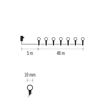 Lampki choinkowe 480 LED cherry 48m zimna biel zielony przewód IP44 8 programów timer EMOS (D5AC25)