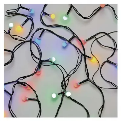 Lampki choinkowe 200 LED cherry 20m multikolor zielony przewód IP44 8 programów timer EMOS (D5AM23)