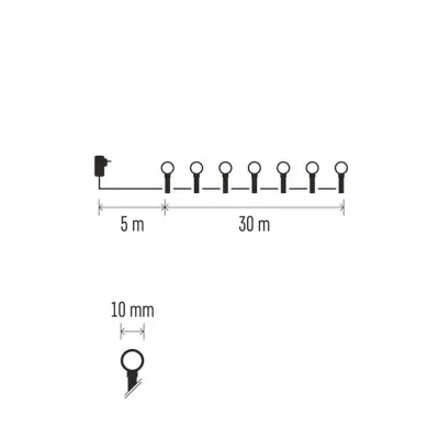 Lampki choinkowe 300 LED cherry 30m multikolor zielony przewód IP44 8 programów timer EMOS (D5AM24)