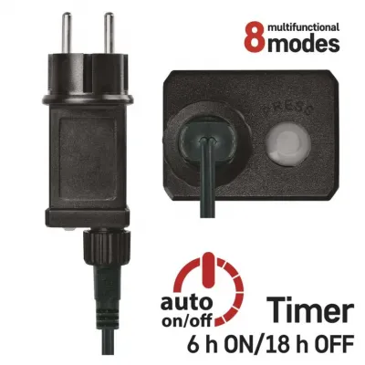 Lampki choinkowe 300 LED cherry 30m multikolor zielony przewód IP44 8 programów timer EMOS (D5AM24)