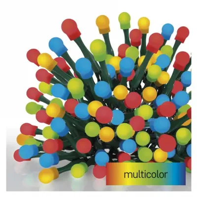 Lampki choinkowe 480 LED cherry 48m multikolor zielony przewód IP44 8 programów timer EMOS (D5AM27)
