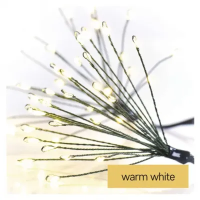 Lampki świąteczne nano łezki frędzle 300 LED 5,2 m ciepła biel IP20 timer EMOS (D3AW10)
