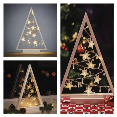 Choinka świateczna 15 LED dekoracja 40cm 2x AA ciepła biel IP20 timer EMOS (DCWW27)