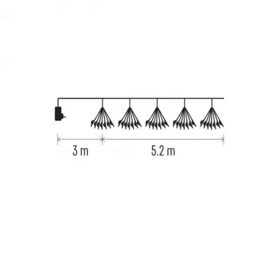 Lampki świąteczne nano łezki frędzle 300 LED 5,2 m zimna biel IP20 timer EMOS (D3AC09)