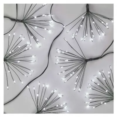 Lampki świąteczne nano łezki frędzle 300 LED 5,2 m zimna biel IP20 timer EMOS (D3AC09)