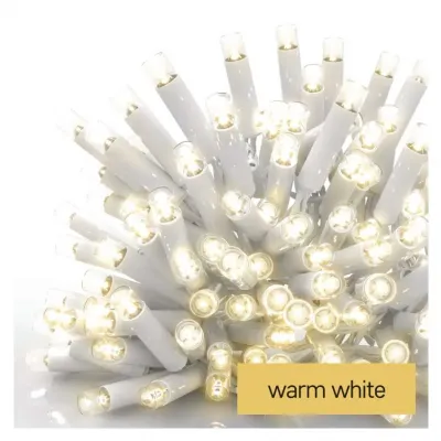 Lampki choinkowe łączone Profi  sople 50 LED 3m ciepła biel biały przewód IP44 timer EMOS (D2CW02)
