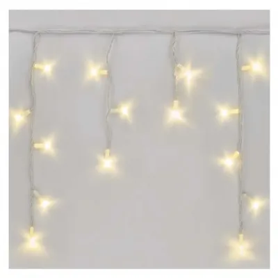 Lampki choinkowe łączone Profi  sople 50 LED 3m ciepła biel biały przewód IP44 timer EMOS (D2CW02)