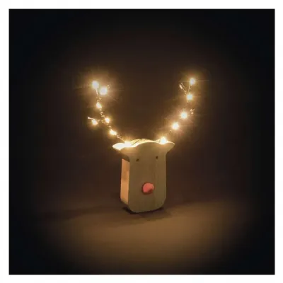 Ozdoba świąteczna renifer 8 LED 16 cm 2x AAA ciepła biel IP20 timer EMOS (DCWW42)