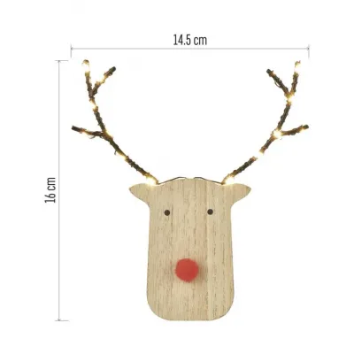 Ozdoba świąteczna renifer 8 LED 16 cm 2x AAA ciepła biel IP20 timer EMOS (DCWW42)