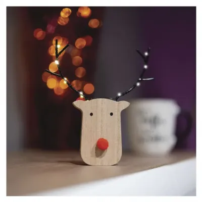 Ozdoba świąteczna renifer 8 LED 16 cm 2x AAA ciepła biel IP20 timer EMOS (DCWW42)