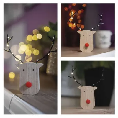 Ozdoba świąteczna renifer 8 LED 16 cm 2x AAA ciepła biel IP20 timer EMOS (DCWW42)