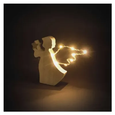 Ozdoba świąteczna anioł 8 LED 13 cm 2x AA ciepła biel IP20 timer EMOS (DCWW43)