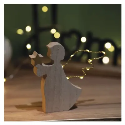 Ozdoba świąteczna anioł 8 LED 13 cm 2x AA ciepła biel IP20 timer EMOS (DCWW43)