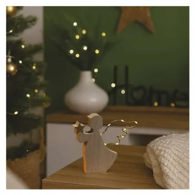 Ozdoba świąteczna anioł 8 LED 13 cm 2x AA ciepła biel IP20 timer EMOS (DCWW43)