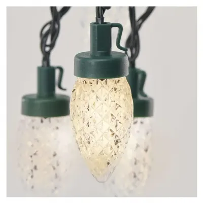 Lampki choinkowe LED szyszki 50 LED 9,8 m ciepła biel zielony przewód 8 programów IP44 EMOS (D5ZW01)