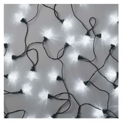 Lampki choinkowe LED szyszki 50 LED 9,8 m zimna biel zielony przewód 8 programów IP44 EMOS (D5ZC01)