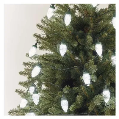 Lampki choinkowe LED szyszki 50 LED 9,8 m zimna biel zielony przewód 8 programów IP44 EMOS (D5ZC01)