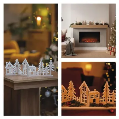 Wioska świąteczna 40 LED 60 cm 2x AA ciepła biel IP20 timer EMOS (DCWW41)