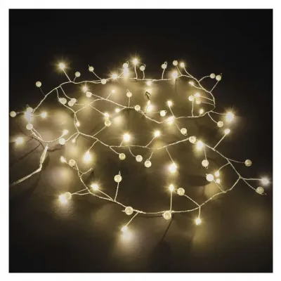 Lampki świąteczne girlanda 40 LED perły 1,2 m 3xAA ciepła biel IP20 timer EMOS (DCGW15)