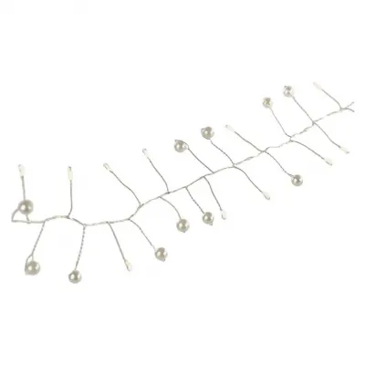 Lampki świąteczne girlanda 40 LED perły 1,2 m 3xAA ciepła biel IP20 timer EMOS (DCGW15)