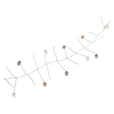 Lampki świąteczne girlanda cyrkonie 40 LED 1,2 m 3x AA ciepła biel IP20 timer EMOS (DCGW16)
