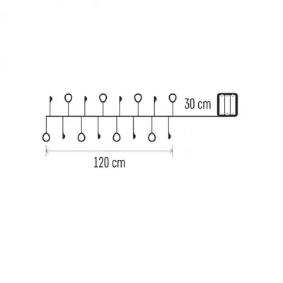 Lampki świąteczne girlanda cyrkonie 40 LED 1,2 m 3x AA ciepła biel IP20 timer EMOS (DCGW16)