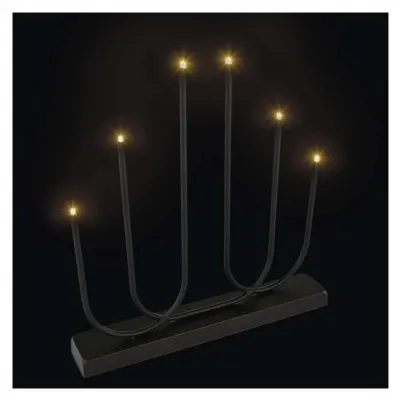Świecznik świąteczny 6 LED 40 cm 2x AA metal ciepła biel IP20 timer EMOS (DCAW24)
