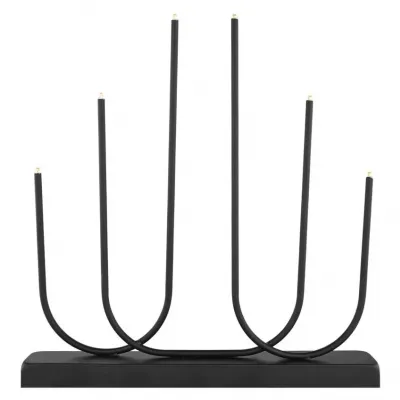 Świecznik świąteczny 6 LED 40 cm 2x AA metal ciepła biel IP20 timer EMOS (DCAW24)