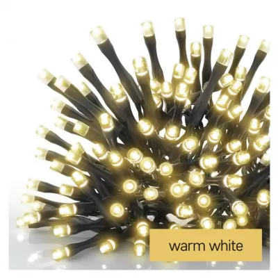 Lampki choinkowe Classic 40 LED 2,8m 3x AA ciepła biel czarny IP44 timer EMOS (D4FW01)