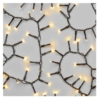 Lampki choinkowe LED Classic Cluster jeżyk 400 LED 8m ciepła biel IP44 timer EMOS (D4BW02)