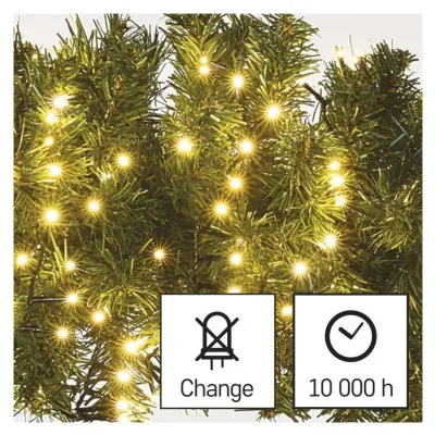 Lampki choinkowe LED Classic Cluster jeżyk 400 LED 8m ciepła biel IP44 timer EMOS (D4BW02)