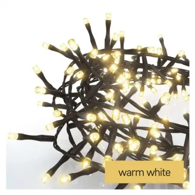Lampki choinkowe LED Classic Cluster jeżyk 300 LED 6m ciepła biel czarny IP44 timer EMOS (D4BW04)